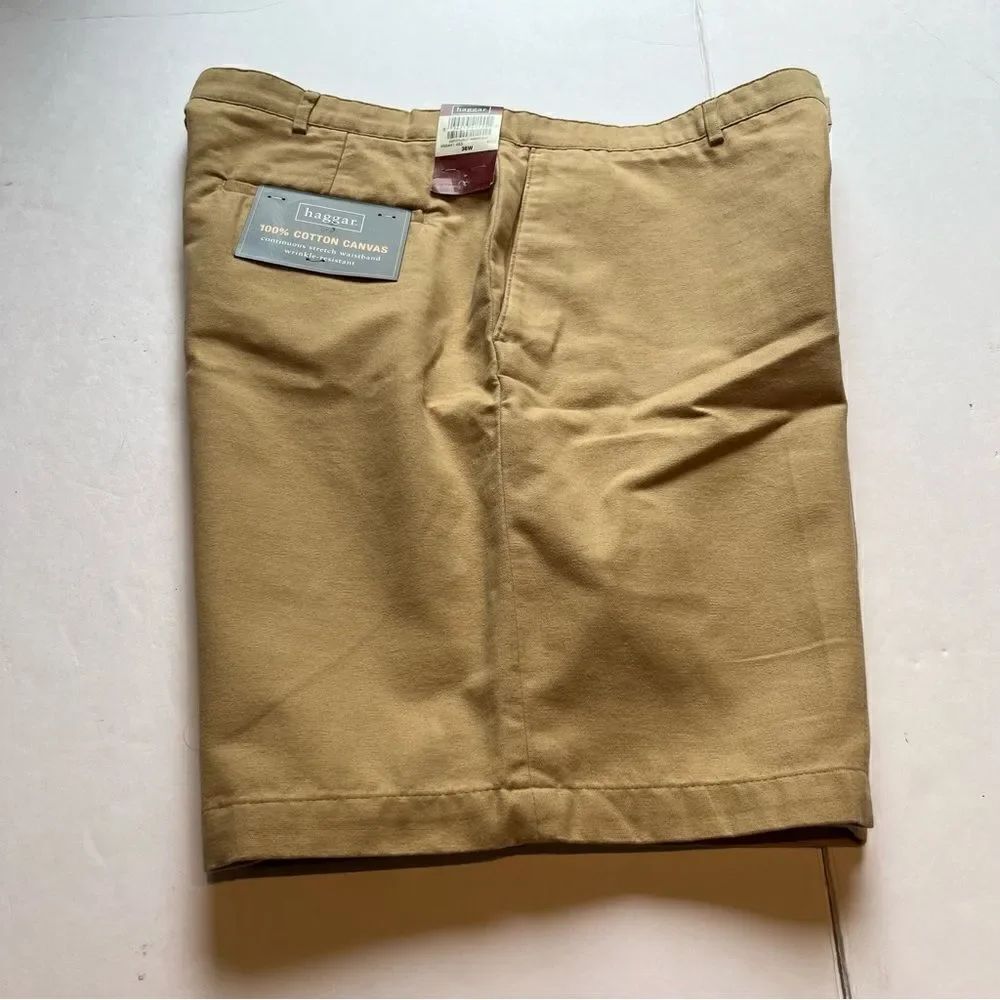 Haggar Men's Cotton Canvas Shorts 36W Curry Color
